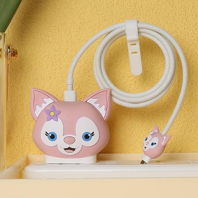 Iphone Charger Cover - Star Kitty (With Wire Protector)