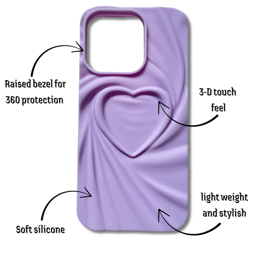 Iphone 15 Pro 3D Heart Design Cover
