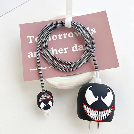 iPhone Charger Cover - Venom (With Wire Protector)