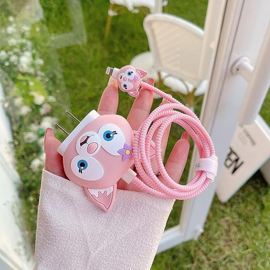 Iphone Charger Cover - Star Kitty (With Wire Protector)