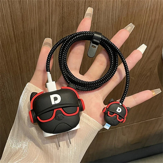 Iphone Charger Cover - Bulldog (With Wire Protector)