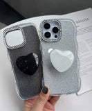 iPhone 13 Pro Max Glitter Cover with Heart Pop Socket