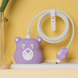 Iphone Charger Cover - Purple Bear (With Wire Protector)