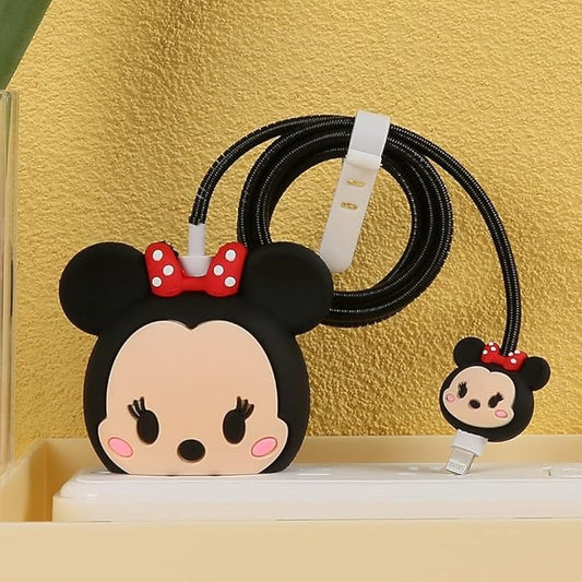 Iphone Charger Cover - Minnie Mouse (With Wire Protector)