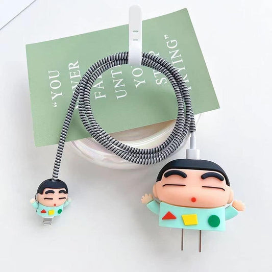 Iphone Charger Cover - Shinchan Nightsuit (With Wire Protector)
