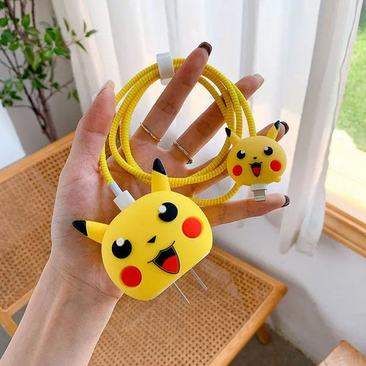 Iphone Charger Cover - Pikachu (With Wire Protector)