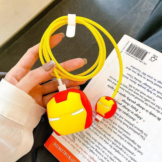 Iphone Charger Cover - Ironman (With Wire Protector)