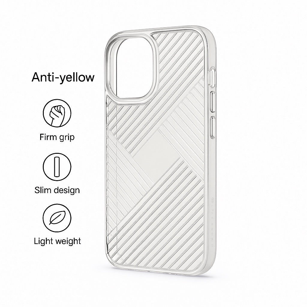 Iphone 15 Pro Zig-Zag Lining Transparent Cover
