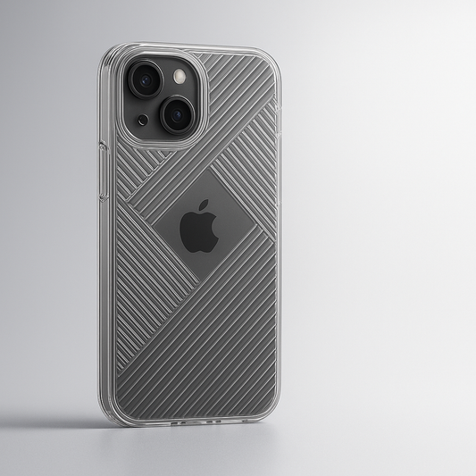 Iphone 15 Zig-Zag Lining Transparent Cover