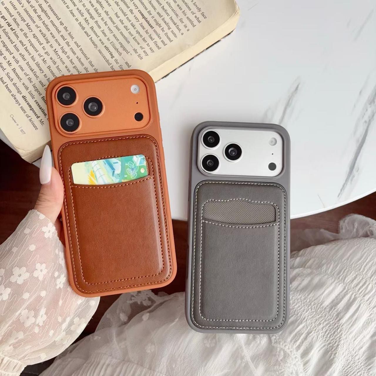 iPhone 17 Pro Max Premium Leather Wallet Cover