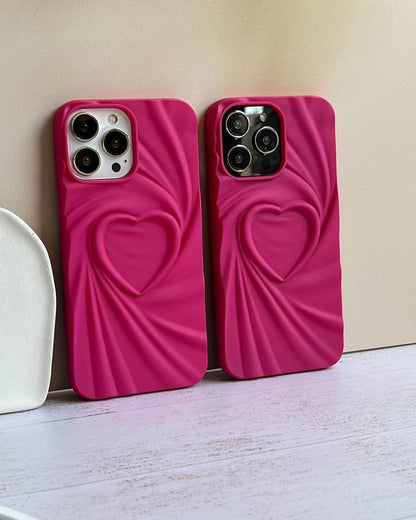 Iphone 15 Pro Max 3D Heart Design Cover