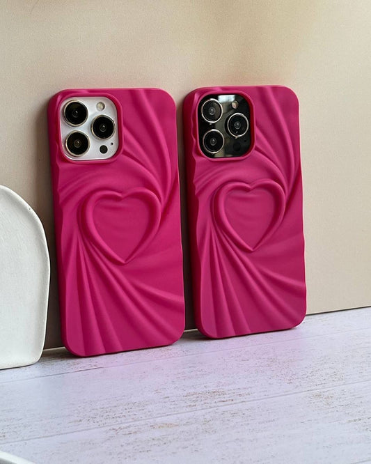 Iphone 16 Pro 3D Heart Design Cover