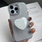 iPhone 13 Pro Max Glitter Cover with Heart Pop Socket