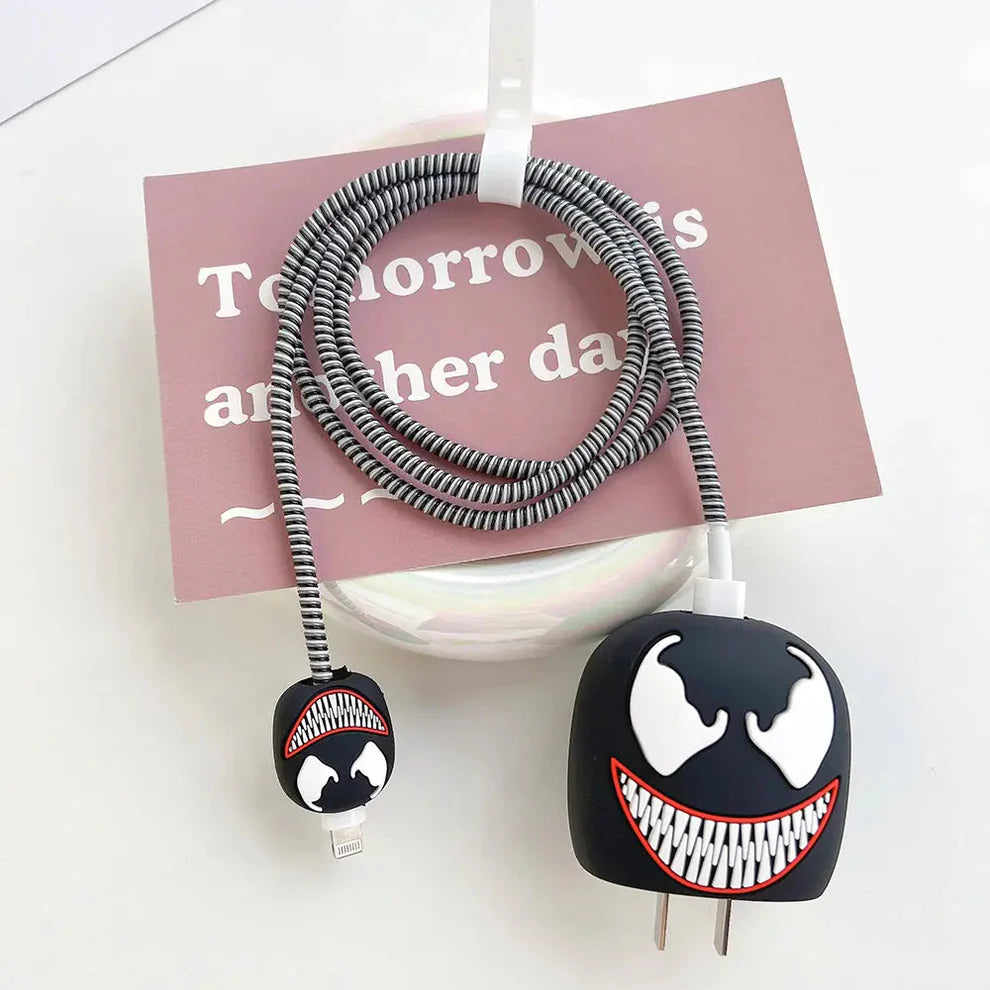 iPhone Charger Cover - Venom (With Wire Protector)