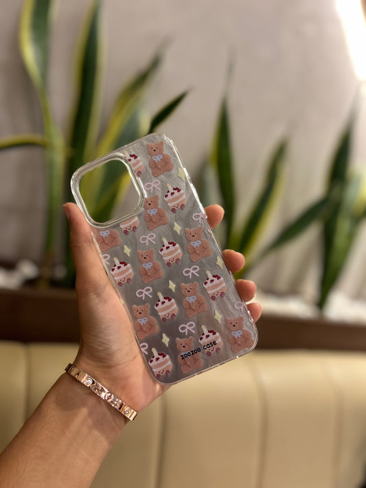 Iphone 15 Plus Cute Teddy & Cake Cover