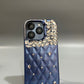 Iphone 15 Pro Max luxury Quilted Rhinestone Cover