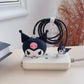 Iphone Charger Cover - Black Skull Kitty (With Wire Protector)
