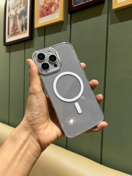 Iphone 15 Pro Max Magnetic MagSafe Hard PC Transparent Cover