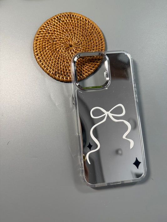 Iphone 15 Plus Cute Reflective Single Bow Cover