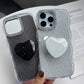 iPhone 14 Plus Glitter Cover with Heart Pop Socket