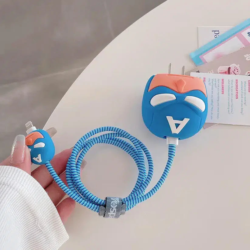 Iphone Charger Cover - Captain America (With Wire Protector)