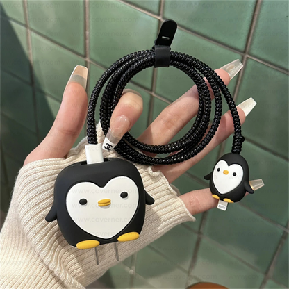 Iphone Charger Cover - Penguin (With Wire Protector)