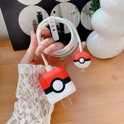 Iphone Charger Cover - Poke Ball (With Wire Protector)