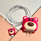 Iphone Charger Cover - Pink Bear Lotso (With Wire Protector)