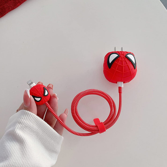 Iphone Charger Cover - Spiderman (With Wire Protector)