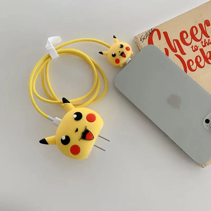 Iphone Charger Cover - Pikachu (With Wire Protector)