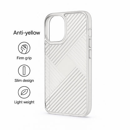 Iphone 15 Pro Zig-Zag Lining Transparent Cover