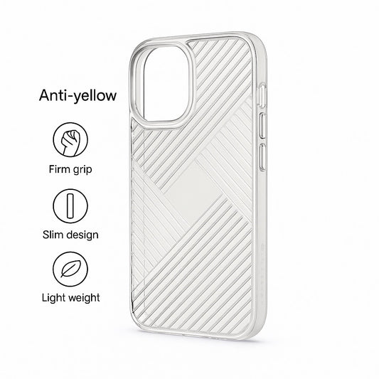Iphone 16 Pro Max Zig-Zag Lining Transparent Cover