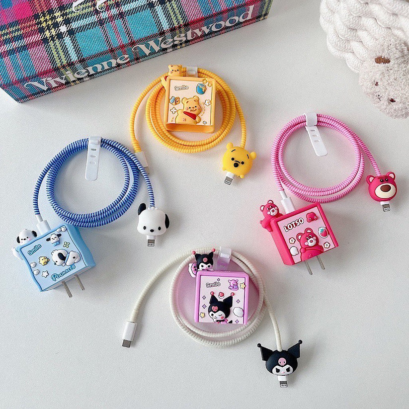 Iphone Charger Cover - Lotso Bear (With Wire Protector)