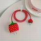 Iphone Charger Cover - Strawberry (With Wire Protector)