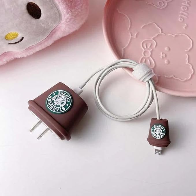Iphone Charger Cover - Starbucks Original Cup (With Wire Protector)