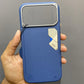 iPhone Metal Design Premium Leather MagSafe Cover (Royal Blue)