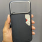 iPhone Metal Design Premium Leather MagSafe Cover (Black)