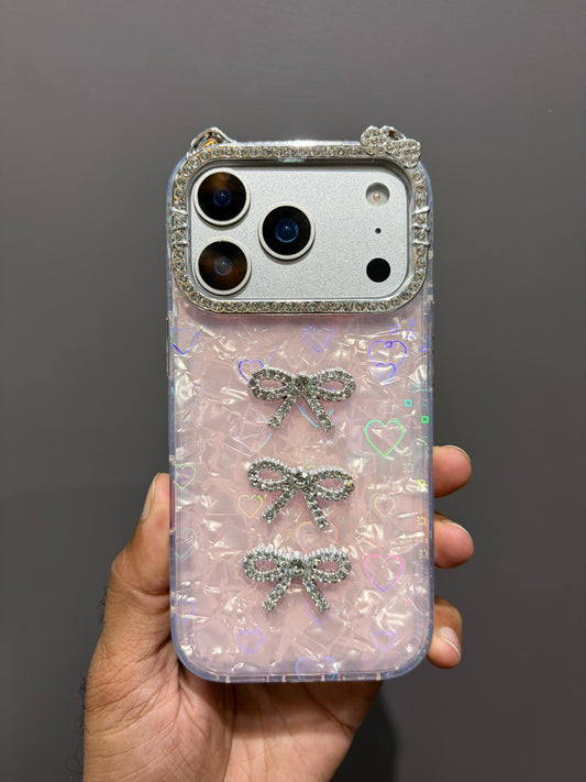 Triple Bow Pearl Cover (Pink Base)