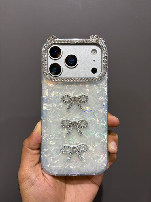 Triple Bow Pearl Cover (White Base)