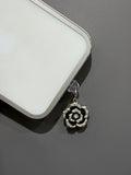 Silver Flower Blossom Phone Charm