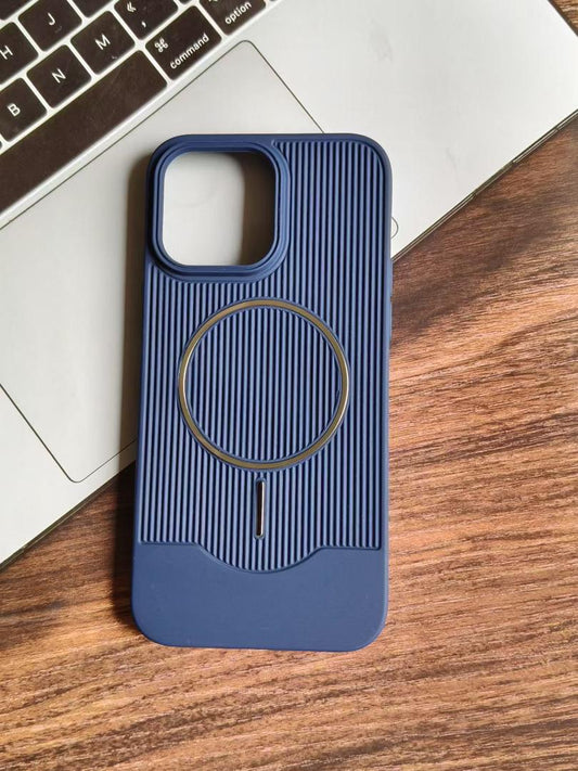 iPhone Magsafe Line Design Cover (Metallic Navy Blue)