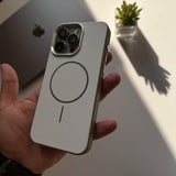 iPhone Luxury Leather Magsafe Cover (White)