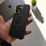 iPhone Luxury Leather Magsafe Cover (Black)