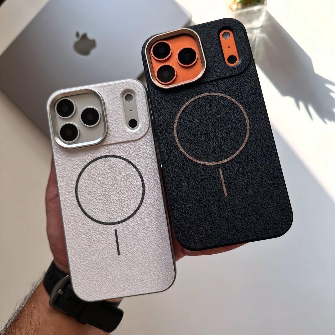 iPhone Luxury Leather Magsafe Cover (Black)