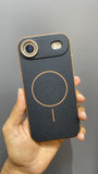 iPhone 17 Air Luxury Leather Magsafe Cover (Black Option 2)