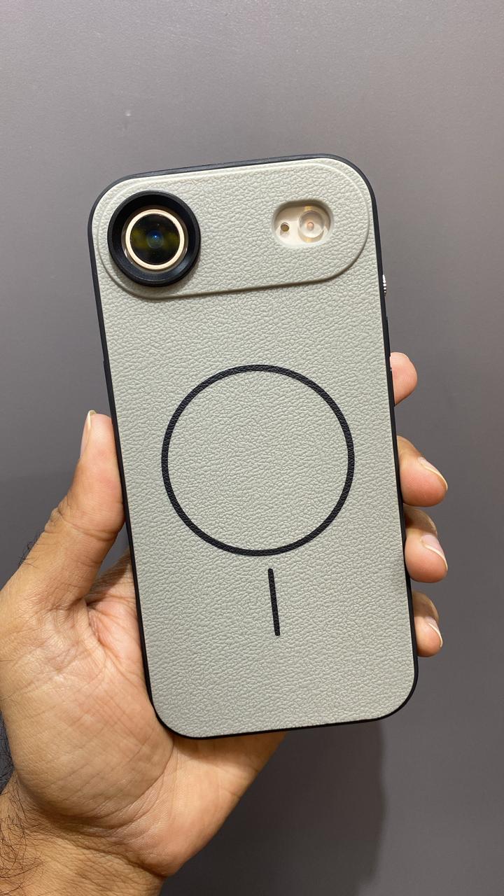 iPhone Luxury Leather Magsafe Cover (Grey)