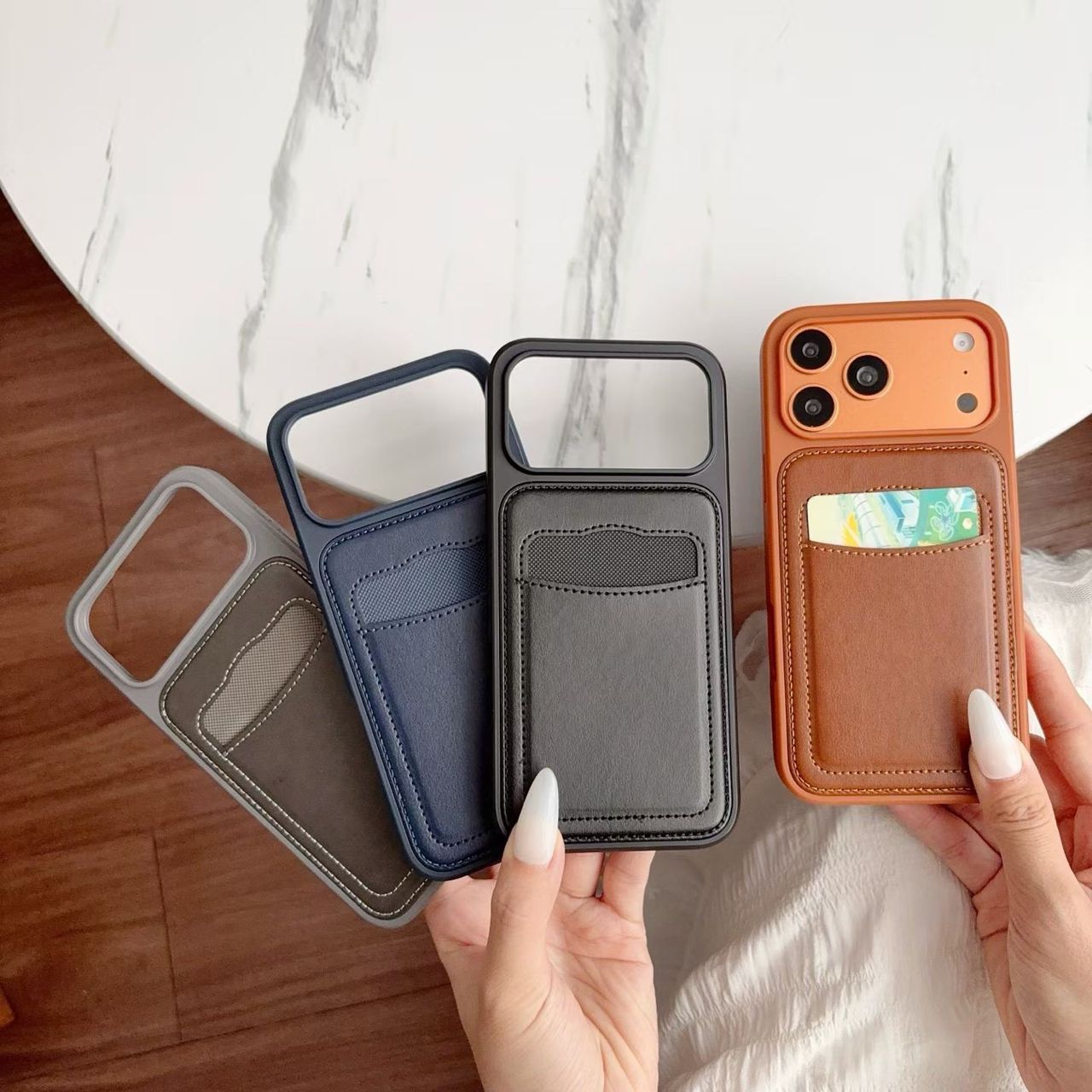 iPhone 17 Pro Max Premium Leather Wallet Cover
